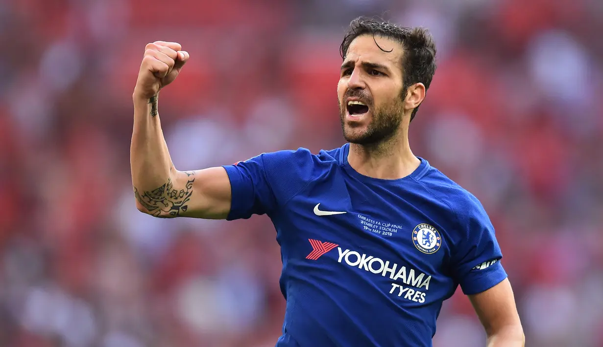 4. Cesc Fabregas - Gelandang asal Spanyol ini pernah berseragam Arsenal pada 2003-2011, dan bergabung dengan Chelsea pada 2014 setelah sebelumnya sempat bermain di Barcelona. (AFP/Glyn Kirk)