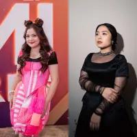 Borong empat piala sekaligus, penyanyi rookie Bernadya tampil memukau dengan gaya gothic atau serba hitam khas-nya. Ia memancarkan pesona bak princess dengan gaun panjang berdetail transparan di bagian kerah, dipadukan dengan aksesori minimalis. [@bernadyaribka].