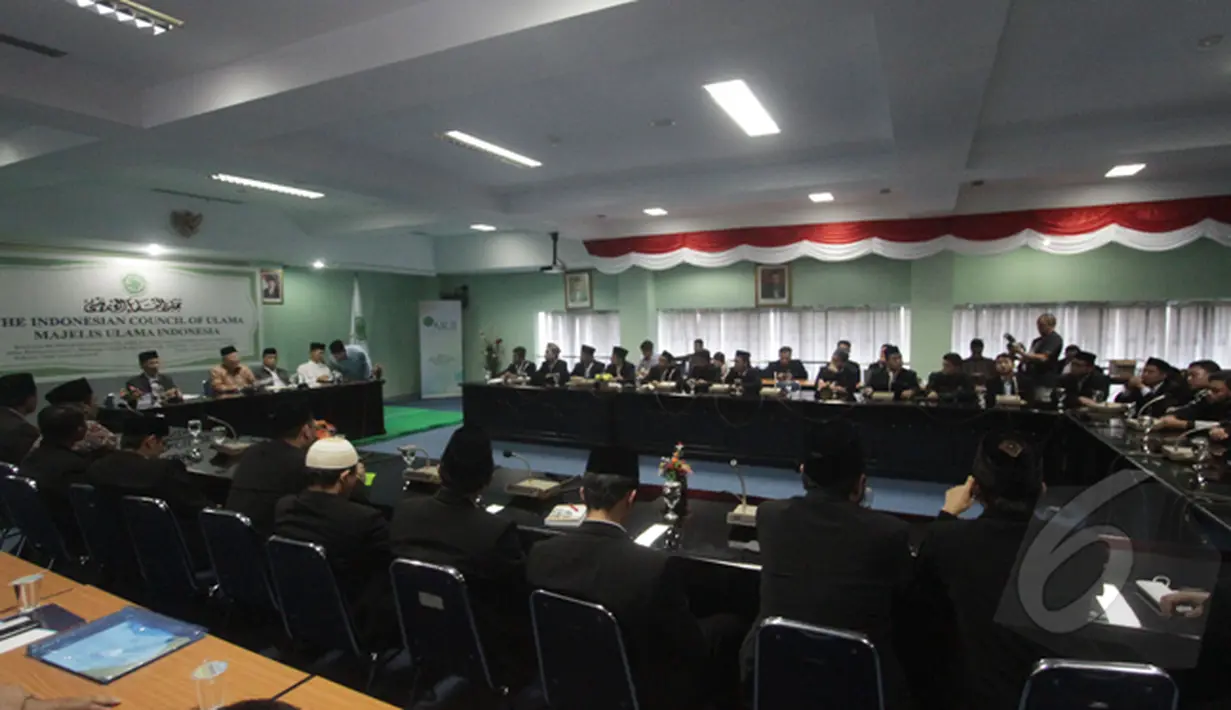 Suasana konferensi pers dukungan MUI kepada pemerintah terkait hukuman mati kepada pengedar narkoba, Jakarta, Selasa (3/3/2015). (Liputan6.com/Faizal Fanani)