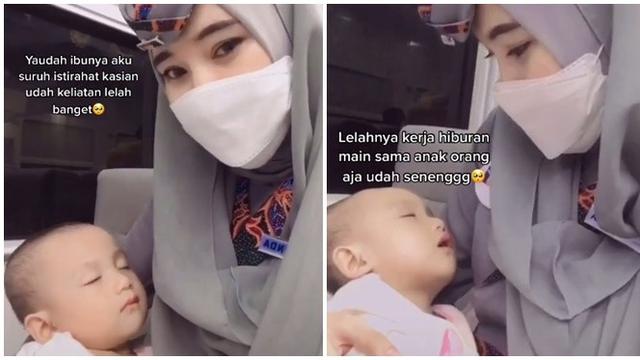 Ibunya Sedang Sakit, Aksi Pramugari Kereta Momong Anak Penumpang Ini Banjir Pujian