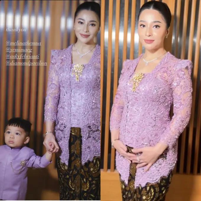 Nikita Willy saat Kondangan di kehamilan kedua