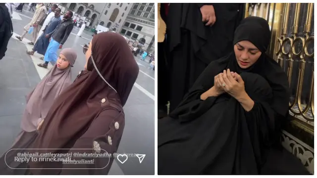 6 Potret Ririn Ekawati Umrah Bareng Putri Bungsu, Berharap Jasmine Abeng Bisa Turut Serta