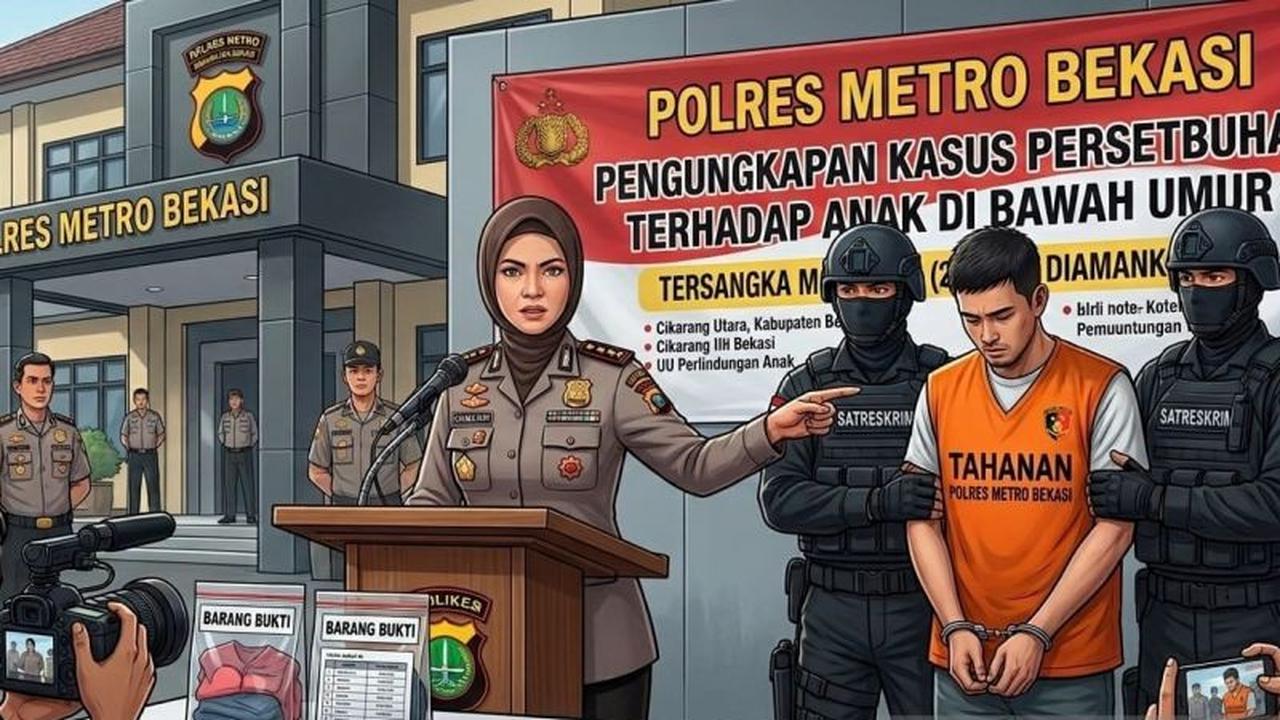 Polres Metro Bekasi Ungkap Kasus Persetubuhan Anak di Bawah Umur oleh Pembina Pramuka