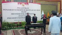 Mendagri Tjahjo Kumolo melantik Pejabat Gubernur Kepulauan Riau (Liputan6.com/ Richo Pramono)