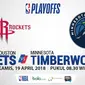 NBA Playoff 2018 Houston Rockets Vs Minnesota Timberwolves Game 2 (Bola.com/Adreanus Titus)