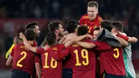 Spanyol memenangkan duel sengit kontra Swedia pada laga lanjutan Grup B Kualifikasi Piala Dunia 2022 zona Eropa di Estadio de La Cartuja, Senin (15/11/2021) dini hari WIB. (AFP/Jorge Guerrero)