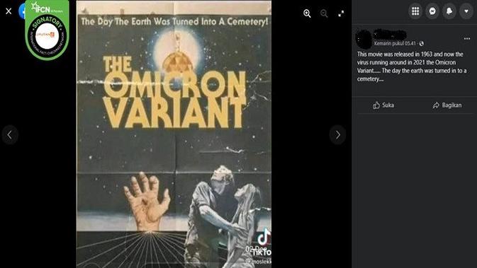 Gambar Tangkapan Layar Poster Film Berjudul The Omicron Variant (sumber: Facebook).
