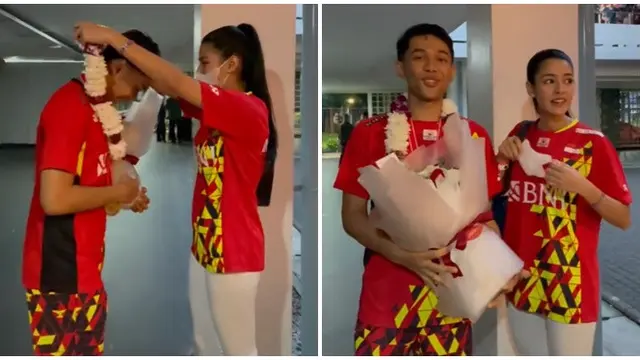 Sempat Dikira Putus, Ini 6 Potret Susan Sameh Nonton Fajar Alfian di Final Indonesia Masters