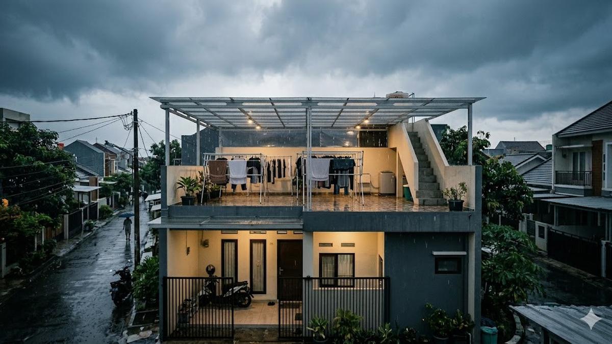 8 Contoh Rumah Tipe 36 dengan Atap Dak untuk Jemuran, Inspirasi Desain Modern