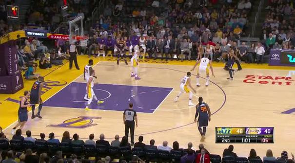 Berita video game recap NBA 2017-2018 antara Utah Jazz melawan LA Lakers dengan skor 112-97.