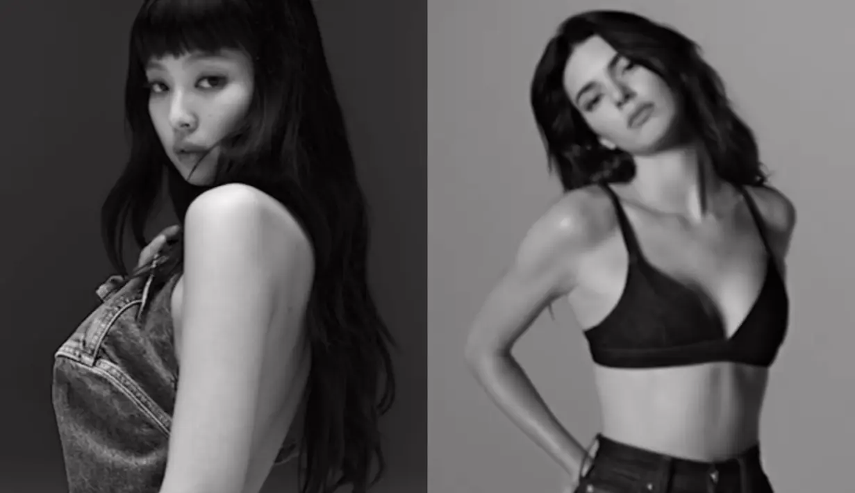 Jennie BLACKPINK dan Kendall Jenner tampil dengan gaya sensual di kampanye Calvin Klein terbaru. [@calvinklein]