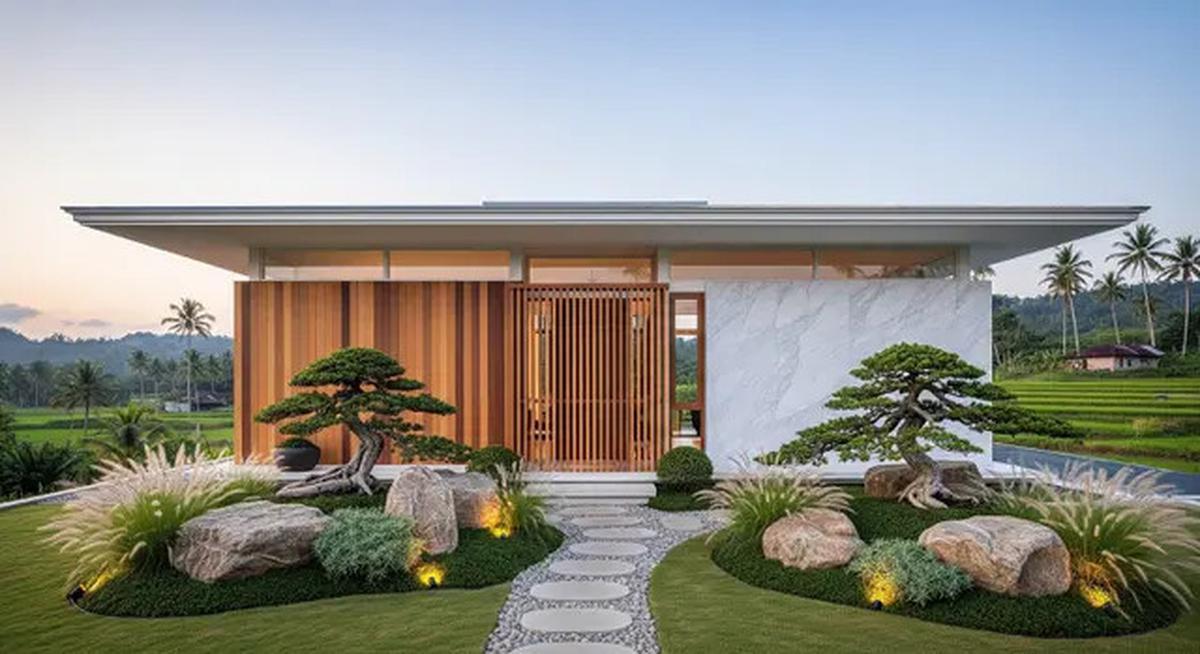 8 Model Rumah Sederhana Tapi Mewah Gaya Japandi dengan Taman Mini 2025, Cocok untuk Keluarga Muda