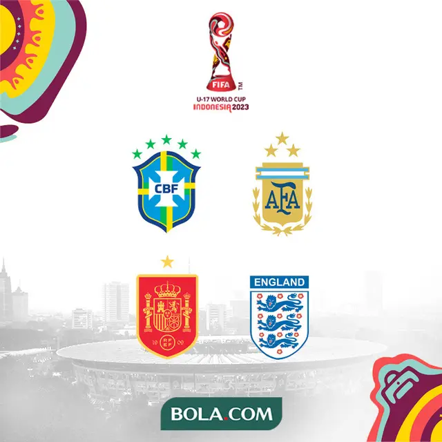 Piala Dunia U-17 - Timnas Brasil, Timnas Argentina, Timnas Spanyol,  Timnas Inggris