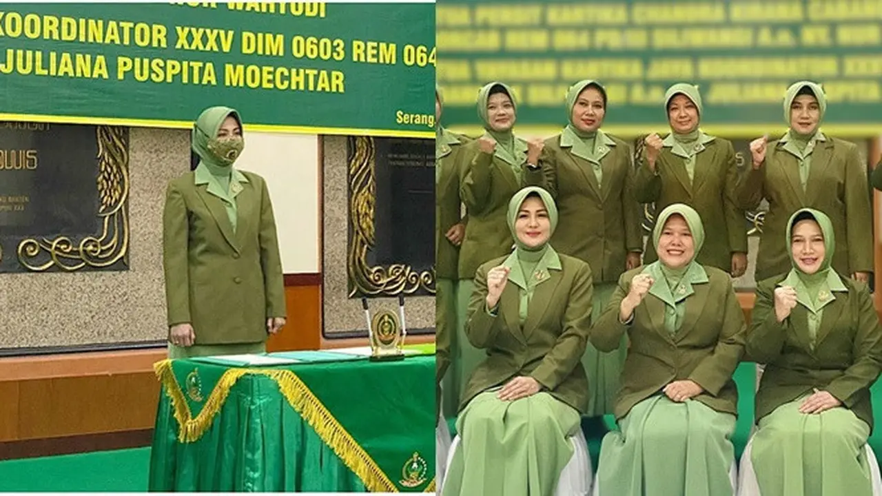 6 Potret Juliana Moechtar Dilantik Jadi Anggota Persit, Tampil Anggun Pakai Seragam