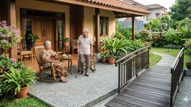 Model Teras Depan Rumah untuk Lansia (Foto: Gemini AI)