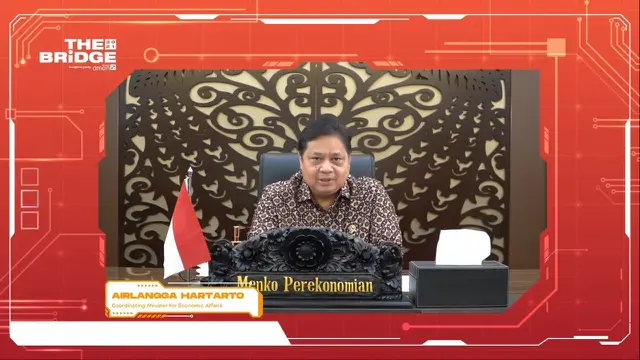 Airlangga Hartarto menjadi pembicara di virtual conference The Bridge 2021 (ist)
