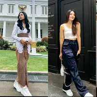 Inspirasi padu padan outfit dengan sneakers putih dari selebriti.