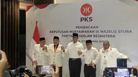 PKS sepakat mendukung pasangan bakal calon presiden dan bakal calon wakil presiden Anies Baswedan dan Muhaimin Iskandar (Cak Imin) untuk Pemilu 2024.(Liputan6.com/ Muhammad Radityo Priyasmoro)