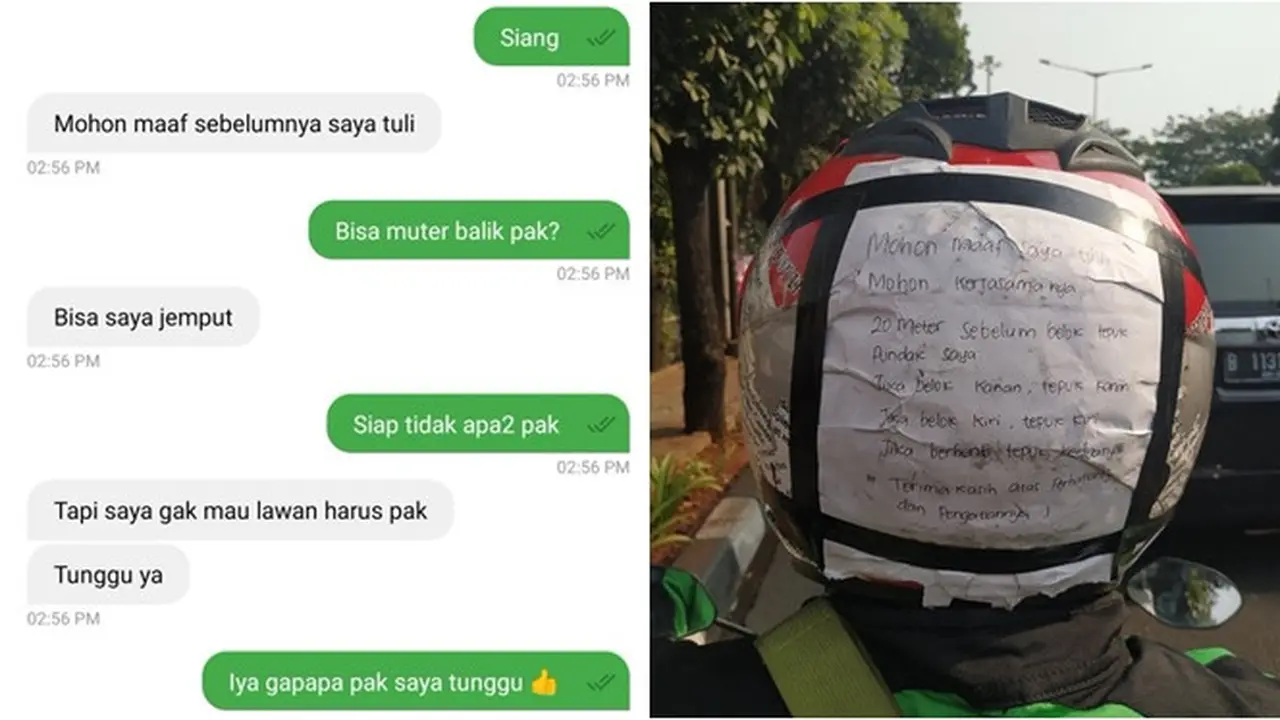 Kisah Inspiratif Driver Ojek Online Tuna Rungu Ini Masih Giat Kerja dan Tak Mau Lawan Arus