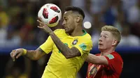 Belgia meraih kemenangan 2-1 atas Brasil dalam laga perempat final Piala Dunia 2018, di Stadion Kazan Arena, Jumat (6/7/2018) atau Sabtu dini hari WIB. (AP/Francisco Seco)