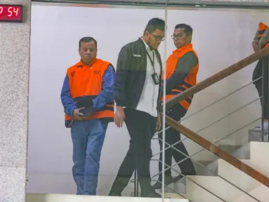 Bupati Kuantan Singingi Suhardiman Amby usai menjalani pemeriksaan di Gedung Merah Putih KPK, Jakarta, Rabu (1/7/2026). (Merdeka.com/ arie Basuki)