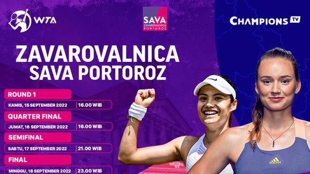Jadwal dan Live Streaming WTA 250 Zavarovalnica Sava Portoroz di Vidio, 15-18 September 2022