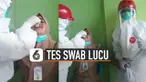 Beredar video reaksi wanita yang sedang melakukan tes swab. Aksinya membuat ngilu dan tertawa.