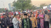 Presiden Joko Widodo atau Jokowi di acara Istana Berkebaya di Istana Merdeka pada Minggu sore (6/8/2023). (Liputan6.com/ Muhammad Radityo Priyasmoro)