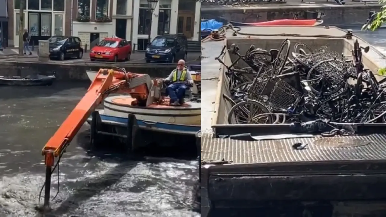 bangkai sepeda di Amsterdam