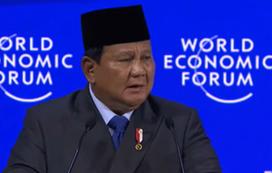 Presiden Prabowo Subianto di World Economic Forum (WEF) Davos, Swiss, Kamis (22/1/2026). (Foto: tangkapan layar/youtube Badan Komunikasi Pemerintah RI)