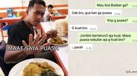 Chat nyeleneh orang enggak puasa (sumber: Instagram/1cak.com)