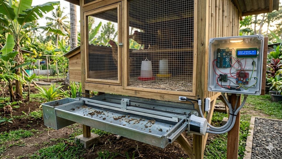 4 Model Kandang Ayam dengan Sistem Pembuangan Kotoran Otomatis Sederhana