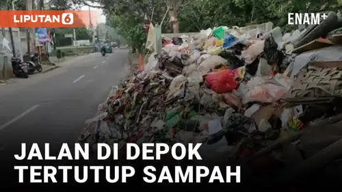 VIDEO: 3 Hari Tak Diangkut, Tumpukan Sampah Tutupi Jalan di Depok