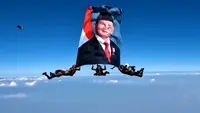 Foto Prabowo Berkibar di Langit Saat HUT Polri (Tangkapan Layar YouTube Sekretariat Presiden)