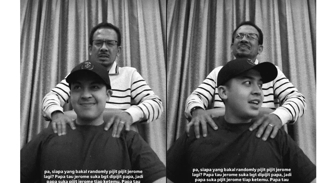 Kenangan Jerome Polin dan mendiang ayahanda. (Instagram/ jeromepolin)