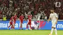 Pada menit ke-23, gol Ole Romeny membawa Timnas Indonesia memimpin di babak pertama. (Liputan6.com/Angga Yuniar)