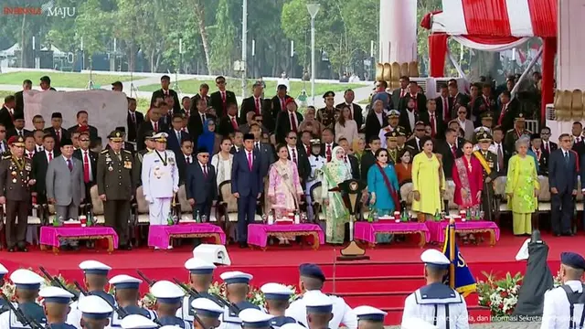 Presiden Kelima RI Megawati Soekarnoputri, Presiden Keenam RI Susilo Bambang Yudhoyono menghadiri peringatan HUT ke-78 TNI di Monas, Jakarta, Kamis (10/5/2023).