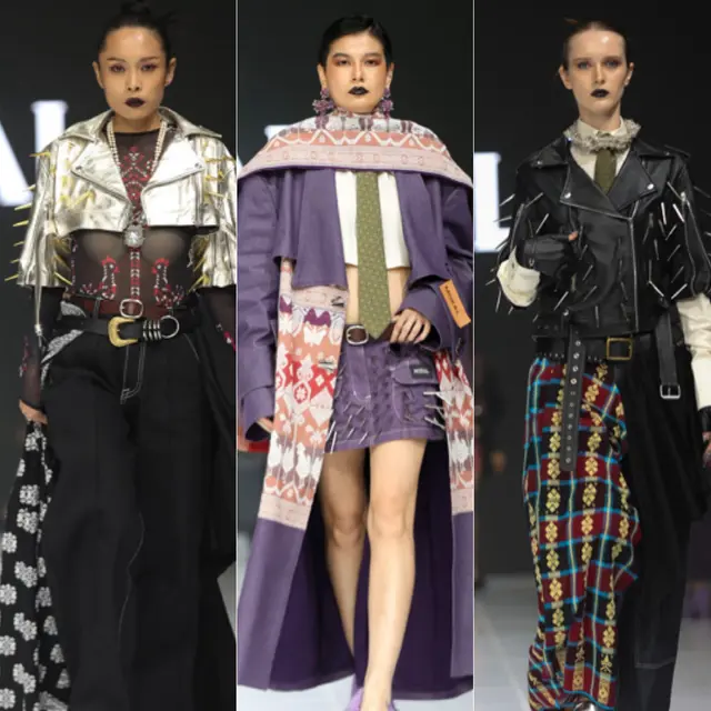 Koleksi Moral di JFW 2026 untuk pertama kalinya menggunakan tenun. [Budy Santoso/Fimela]