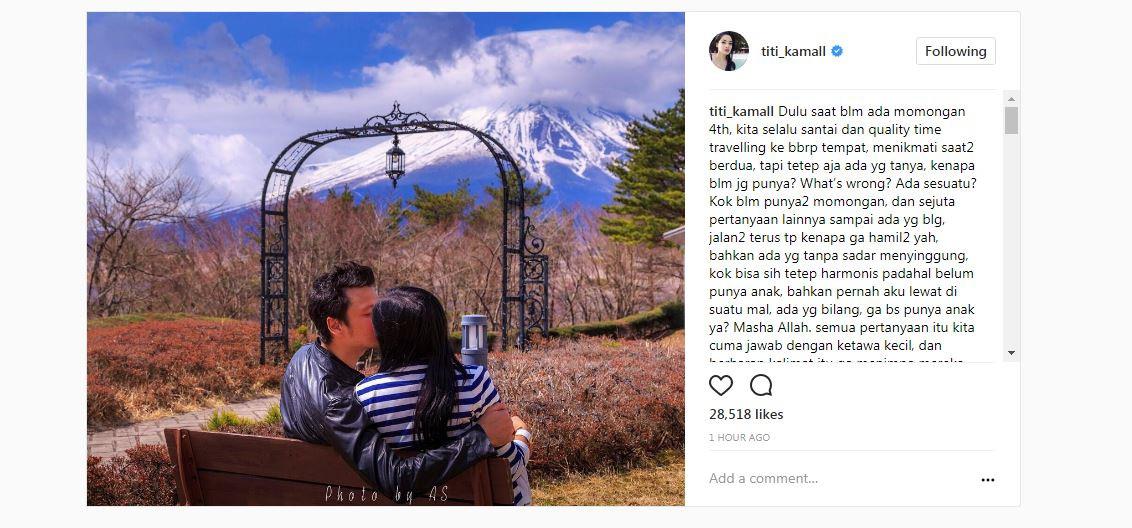 Titi Kamal curhat soal penantiannya menantikan momongan.