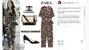 Istri Raffi Ahmad ini juga  gemar memakai jumpsuit dan memakai tas selempang. Coba perhatikan, ‘Floral Print Jumpsuit’ Gigi bernilai 659.900 IDR, 43.200.000 IDR untuk tas dan sepatunya seharga 11.800.000 IDR. (Instagram/fashion_nagitaslavina)