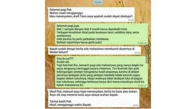 6 Chat Dosen Panjang Lebar ke Mahasiswa Ini Bikin Ngakak