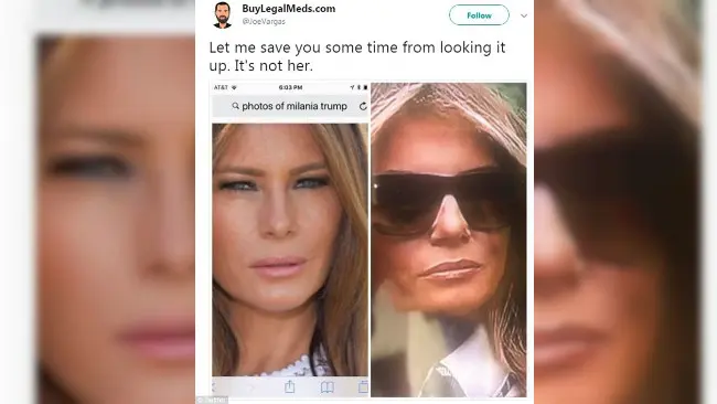 Postingan Melania Trump body double @JoeWagner (Twitter/@JoeWagner)