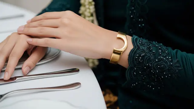 Model Gelang Emas Hollow Elegan untuk Kondangan