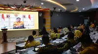 Ketua Umum DPP Partai Golkar, Airlangga Hartarto saat menjadi pembicara  pada Dialog Publik 'Transformasi Digital yang Inklusif: Salah Satu Prioritas Presidensi Indonesia di G20'. (Foto: Dokumentasi Golkar).