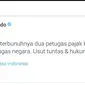  Presiden Joko Widodo meminta agar kasus pembunuhan terhadap dua petugas Kantor Pelayanan Pajak (KPP) Sibolga, Sumatera Utara diusut tuntas. 