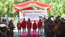 Penyambutan sejumlah atlet asal Jawa Tengah yang meraih medali saat Asian Games 2018 di kantor Gubernur Jawa Tengah, di Kota Semarang, Selasa (4/9). Atlet asal Jawa Tengah telah menyumbangkan 17 medali bagi Indonesia. (Liputan6.com/Gholib)