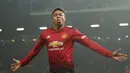 Jesse Lingard - Lingard merupakan salah satu pemain jebolan Akademi Manchester United dan memiliki keunikan dan ciri khas tersendiri ketika di lapangan. Namun, performan pemain asal Inggris ini sempat turun akibat cedera yang dideritanya. (AFP/Oli Scarff)