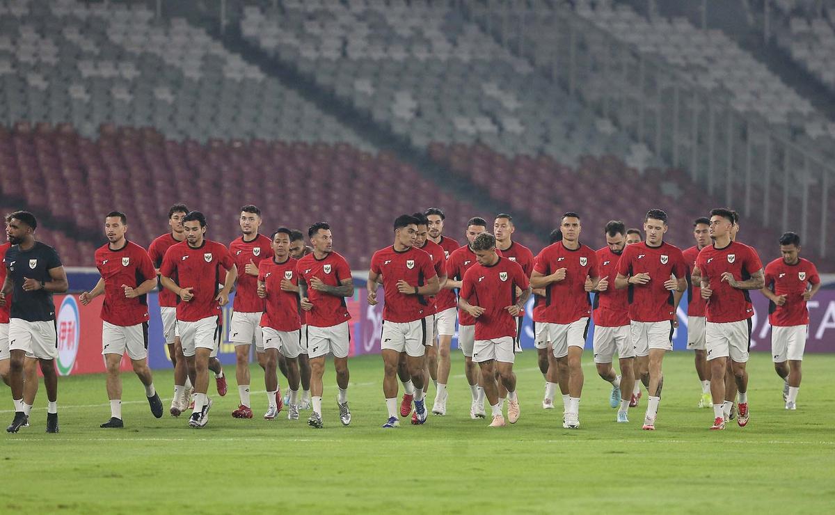 FOTO: Latihan Terakhir Timnas Indonesia Jelang Laga Melawan China