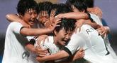 Momen emosional mewarnai kemenangan comeback tim Korea Utara, Naegohyang atas tim Korea Selatan, Suwon FC dalam laga semifinal Liga Champions Asia Wanita 2026. (AP Photo/Lee Jin-man)