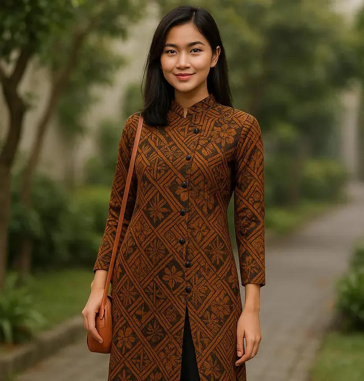 8 Model Tunik Batik Kancing Samping dengan Belahan Panjang 2025, Tampil Lebih Langsing dan Anggun